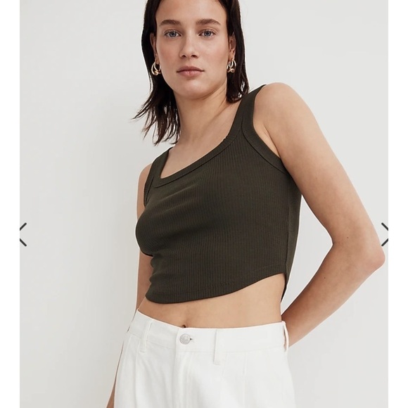 Madewell Brown The Tailored Crop Tank in Sleekhold NL398 - Picture 1 of 5